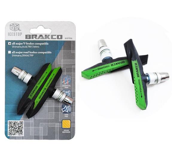 Bộ 2 phanh xe đạp ice stop brakco m959v - v-brake cao cấp - gôm bố thắng xe đạp - má phanh