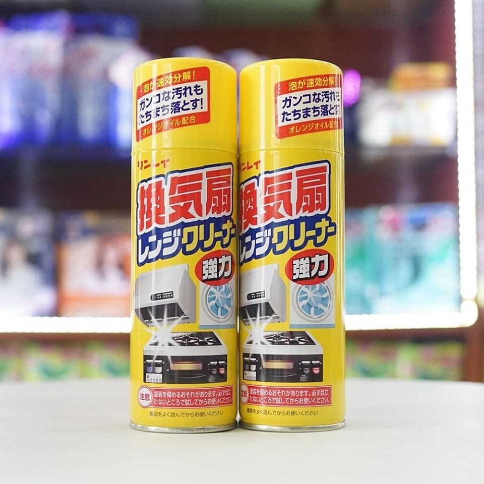 Xịt tẩy mảng bám dầu mỡ máy hút mùi quạt thông gió Rinrei Nhật Bản