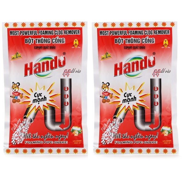 Combo 2 gói bột thông tắc cống,đường ống nước thải Xuất Khẩu Hando 100Gr