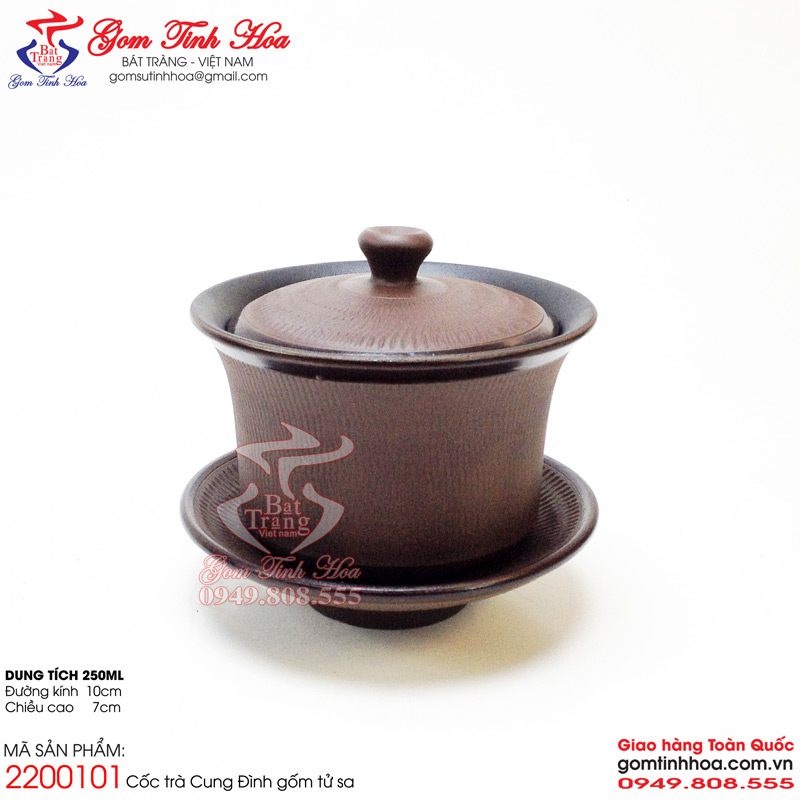 Chén khải gốm tử sa Bát Tràng