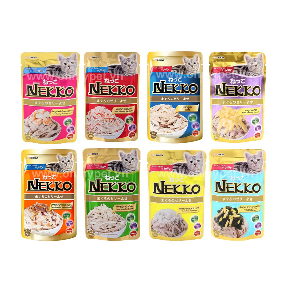 Combo 10 gói nekko pate cho mèo 70gr nhập khẩu thái lan