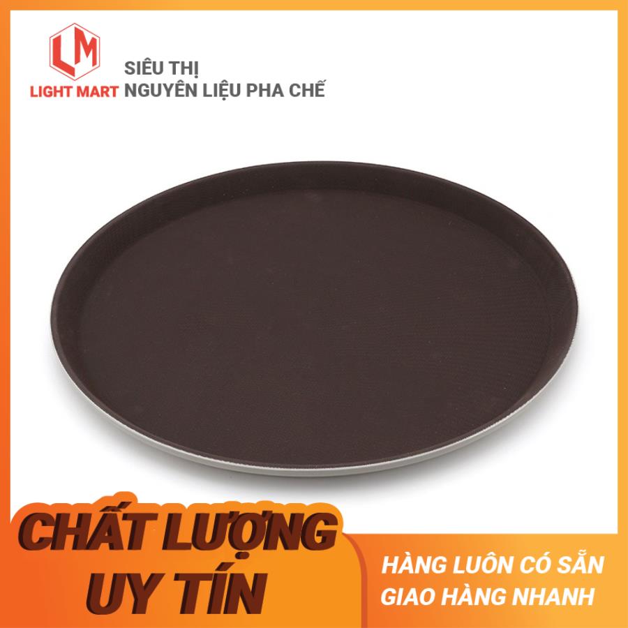 Khay, mâm tròn đen phục vụ chống trượt - Light Mart
