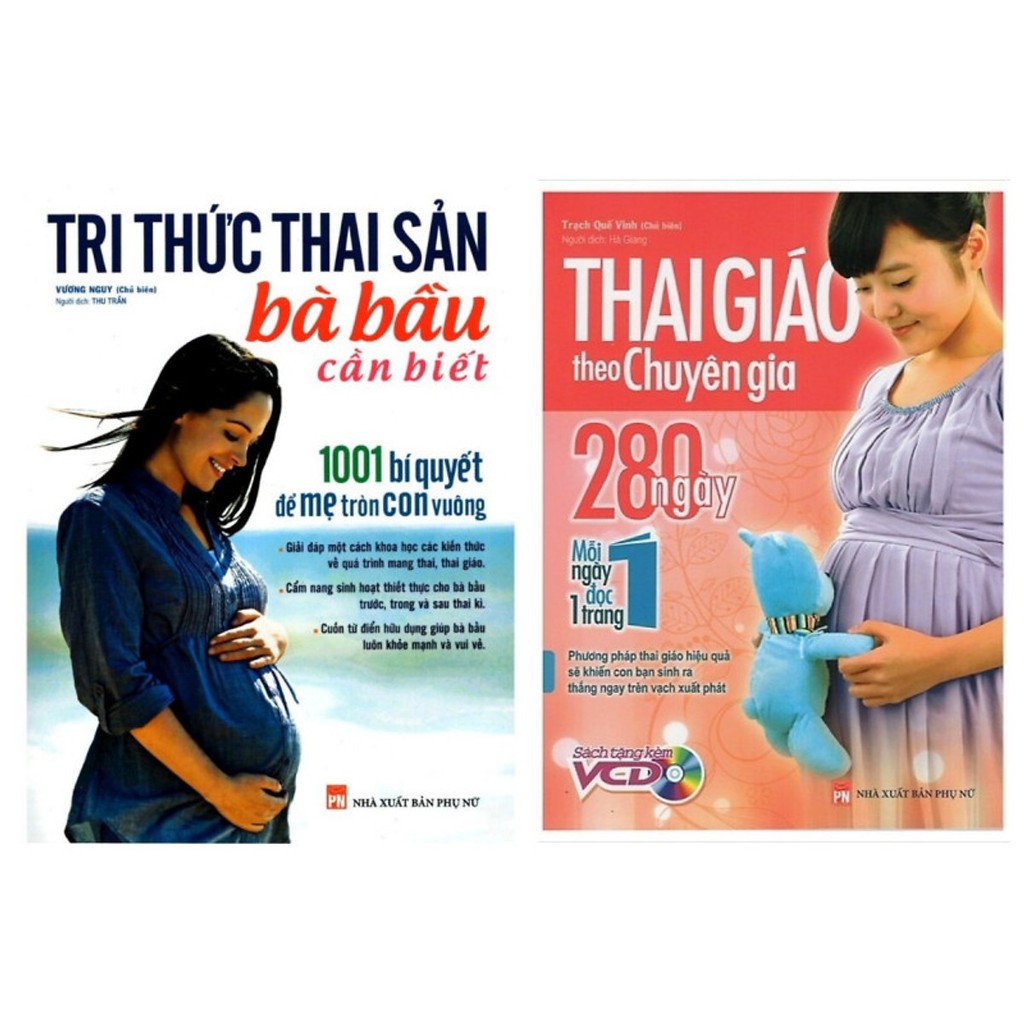 Sách - Combo Sách Tri Thức Thai Sản Bà Bầu Cần Biết + Thai Giáo Theo