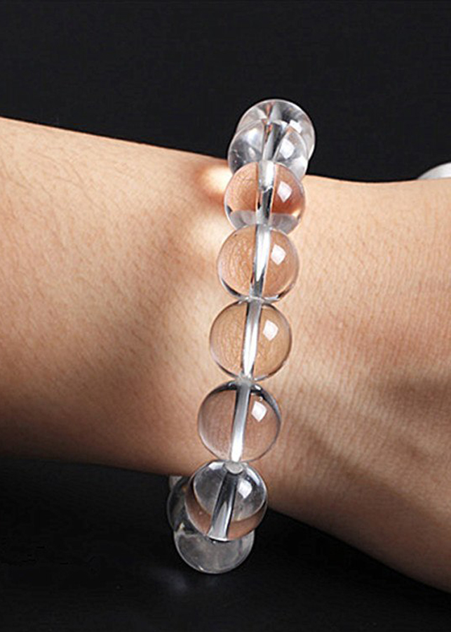 [HCM]Vòng tay đá thạch anh trắng trong 8ly