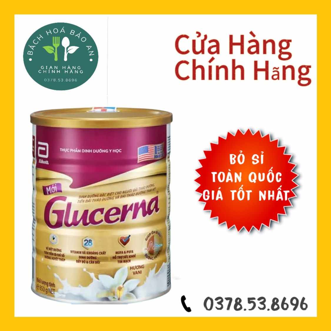 Sữa glucerna cho người tiểu đường 850g