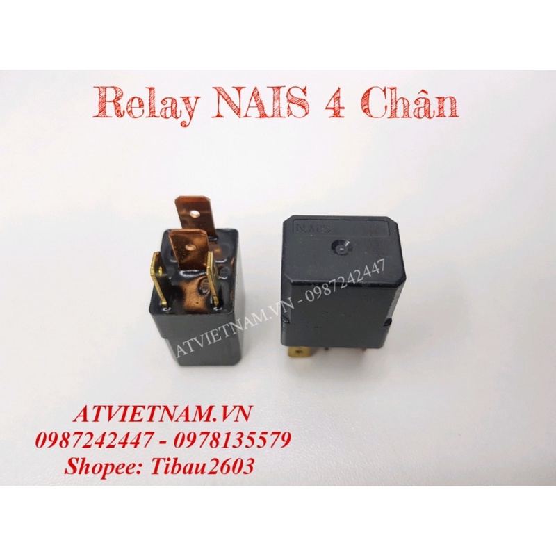 Relay 4 chân NAiS, Rơ le xe máy NAIS ( 1 cái )