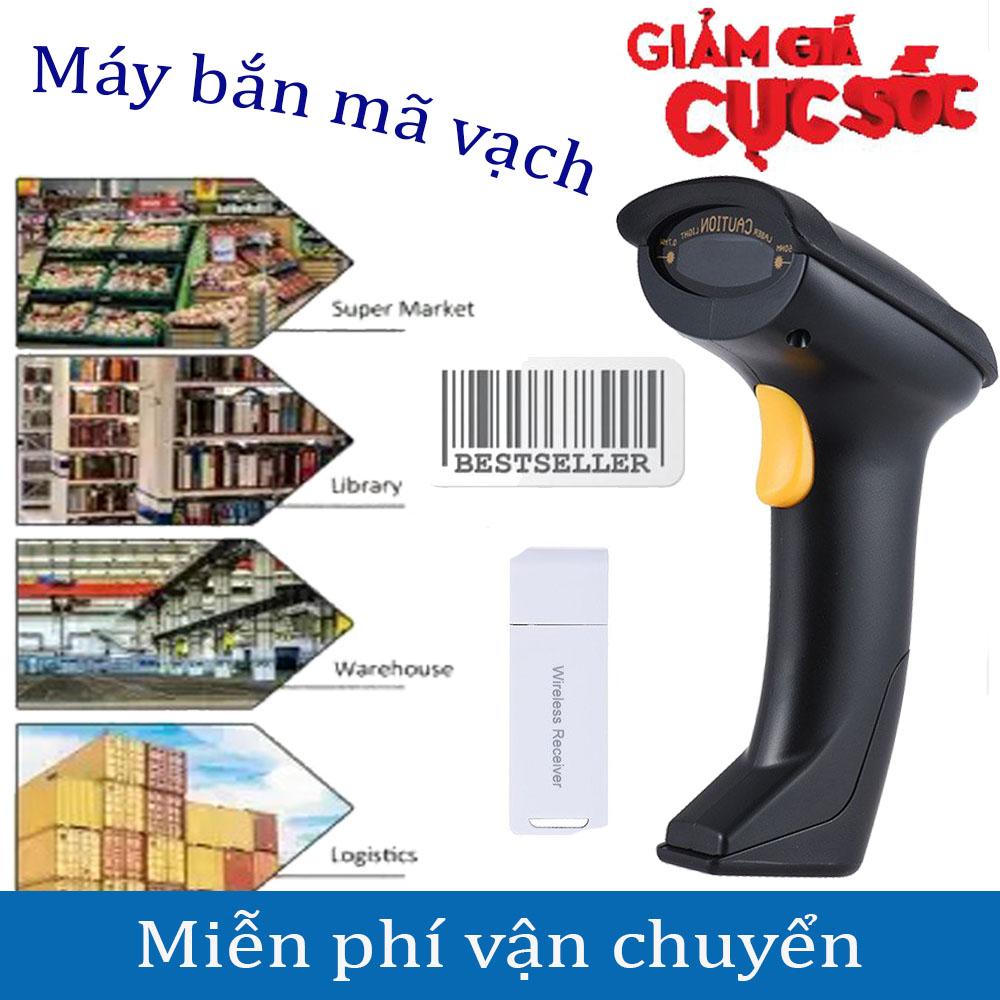 Máy Quét Mã Vạch, máy bắn mã vạch - Máy Bắn Mã Vạch Không Dây Cao Cấp, Máy Scan Cực Nhanh, Quét Mã Vạch Hàng Hóa,, Nhỏ, Gọn, Tiện Dụng, Công Nghệ Laser Tiên Tiến , Sale-50%, Bảo Hành 12 Tháng 1 Đổi 1 Trên Toàn Quốc