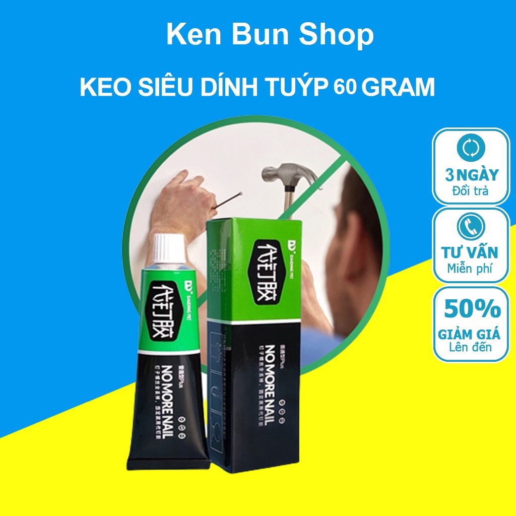 Keo dán đa năng siêu dính, siêu bền nomorenail - dán đa năng dán mọi chất liệu, chống nước, chịu lực chịu nhiệt 60g