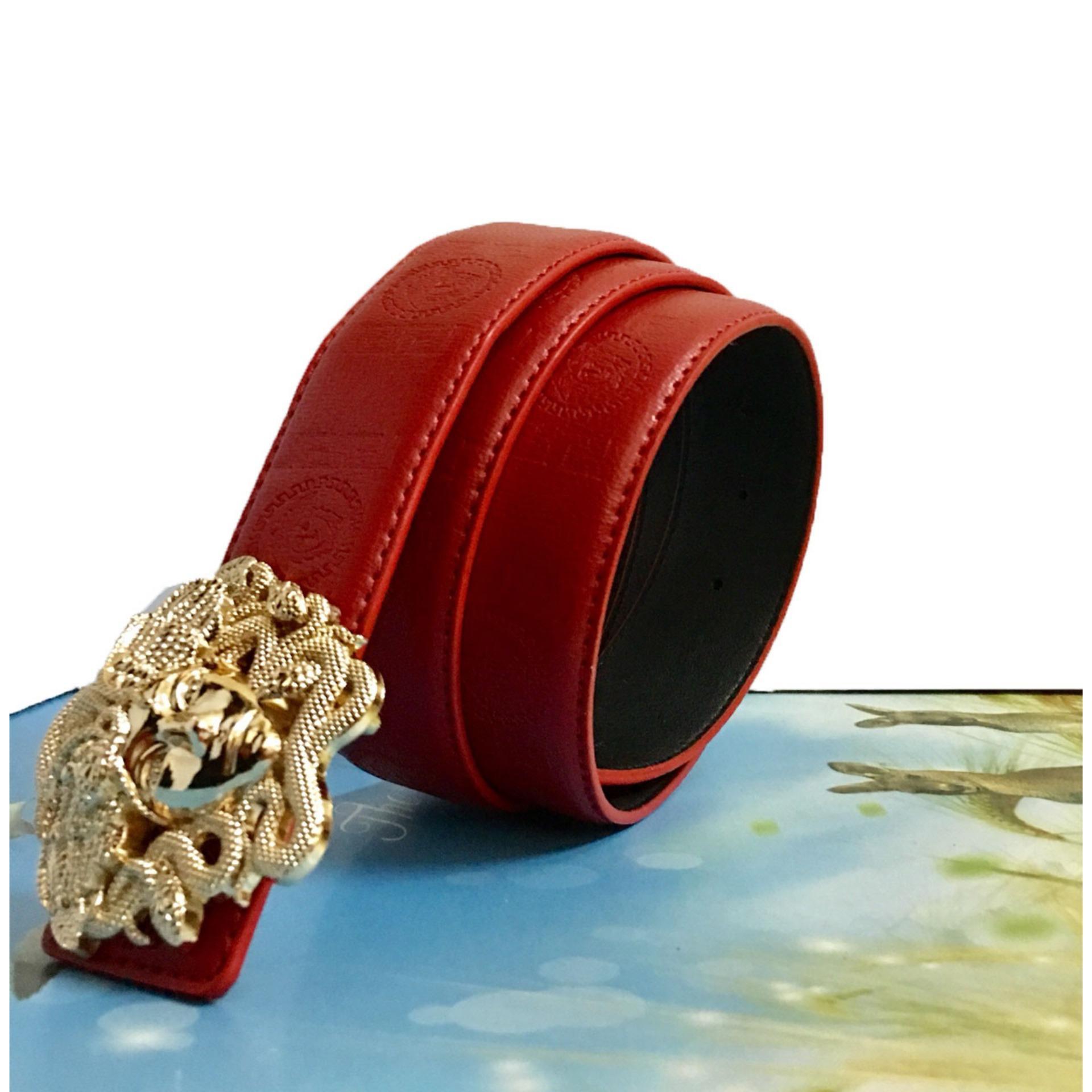 Dây nịt da,Thắt Lưng Nam Mặt Chạm Khắc Chùm rắn cá tính Chất Liệu Da Cao Cấp (Đỏ, đen, trắng, xanh, cam kết ảnh thật)