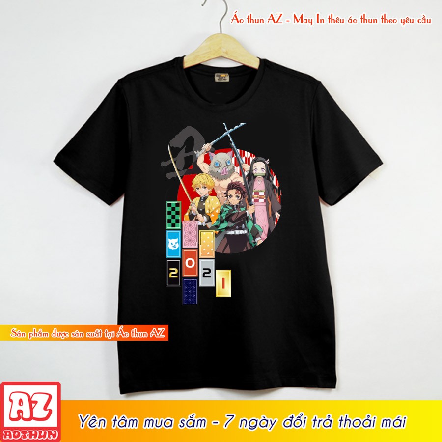 [HOT] Áo thun Kimetsu no Yaiba Tanjirou Zenitsu Tết 2021