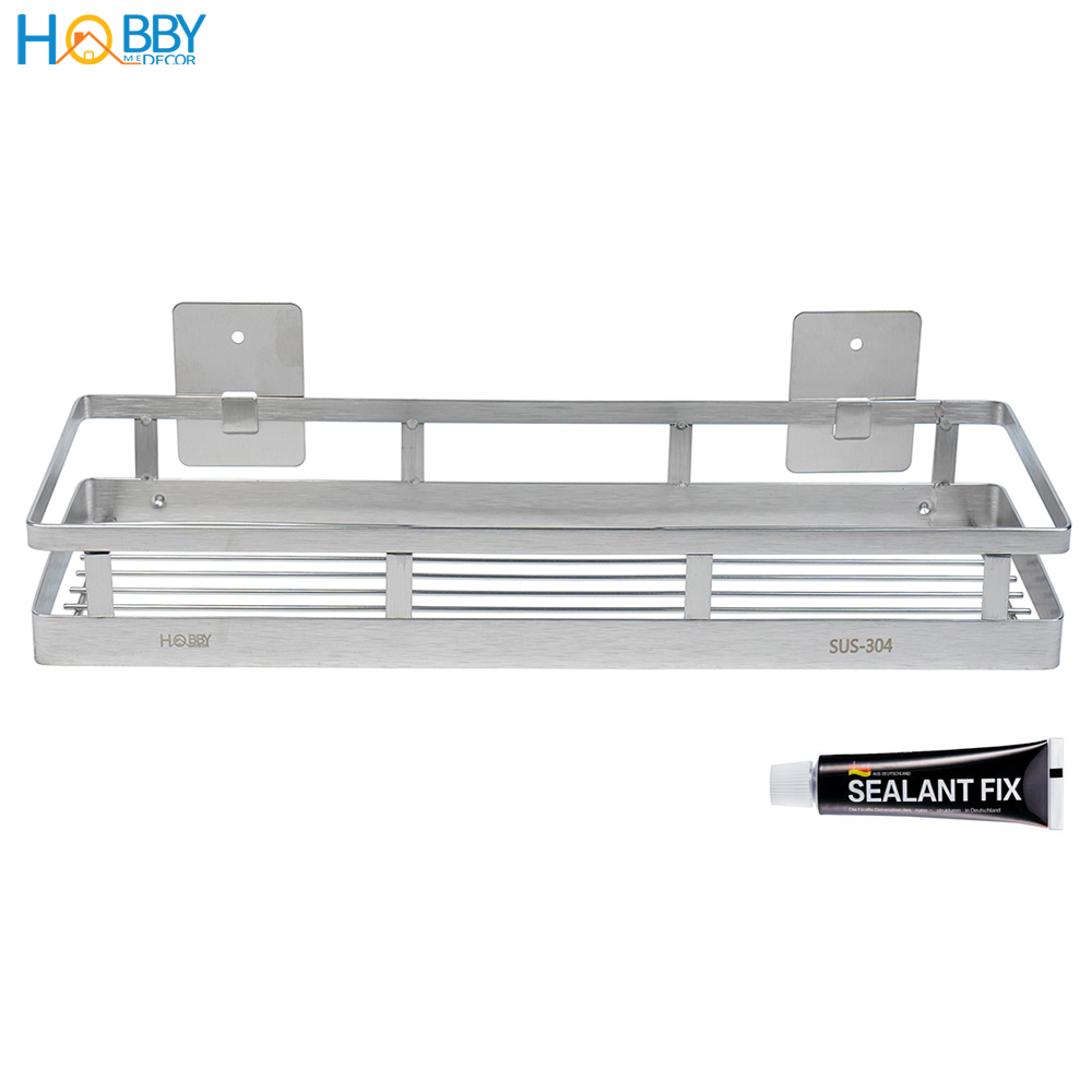 Kệ đựng gia vị inox 304 dán tường Hobby home decor KGV size tùy chọn