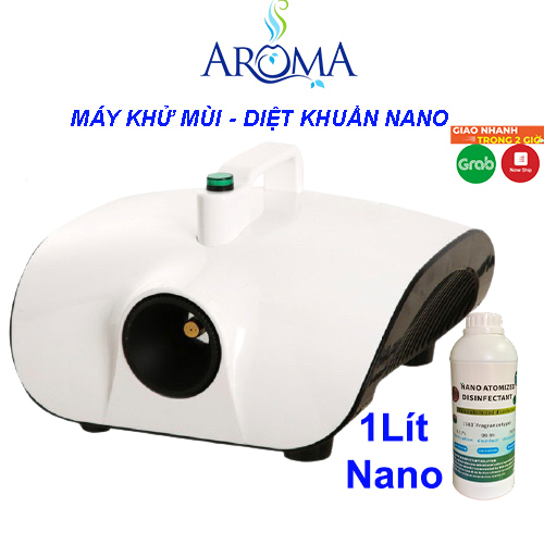 Máy Khử Khuẩn, Khử Mùi Nano Bạc, Diệt Mọi Vi Khuẩn Loại Trừ Ẩm Mốc Cho Gia Đình, Trên Xe Ô Tô, Nhà Hàng, Quán Ăn - Máy + 1 Lít Dd Nano