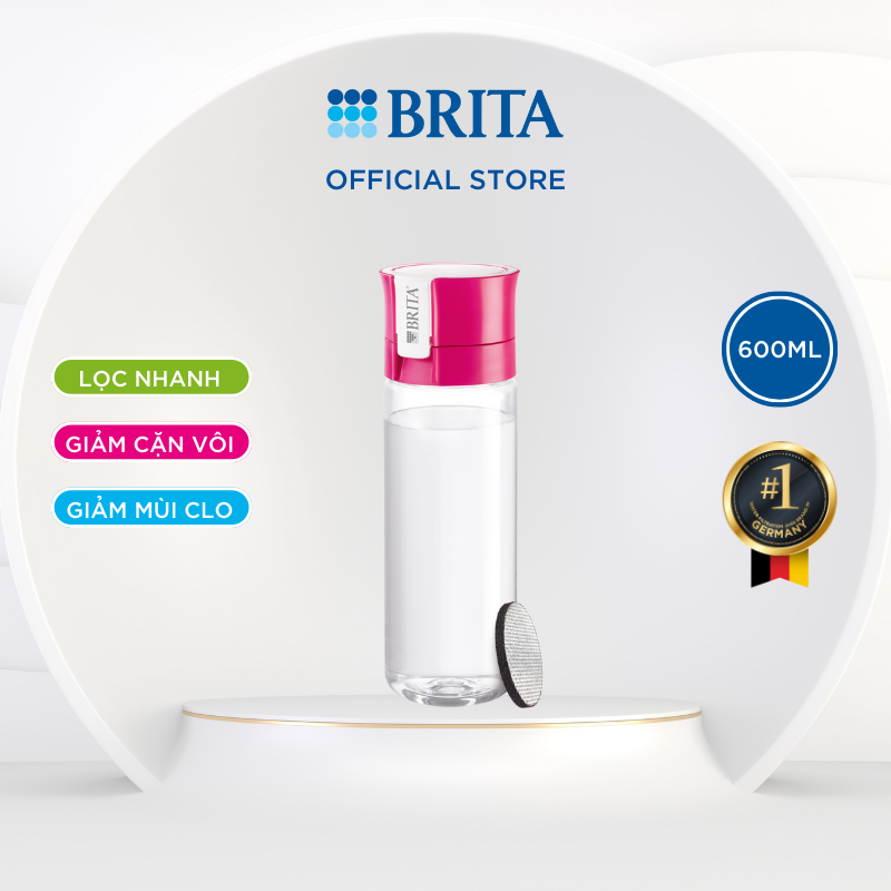 Bình lọc nước BRITA Vital Pink 600ml (có sẵn 1 đĩa lọc Microdisc) - Thương hiệu đến từ Đức