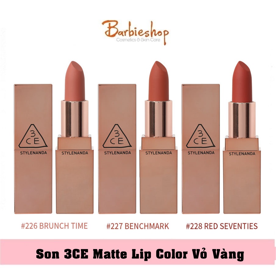 Son thỏi 3ce matte lip color vỏ vàng