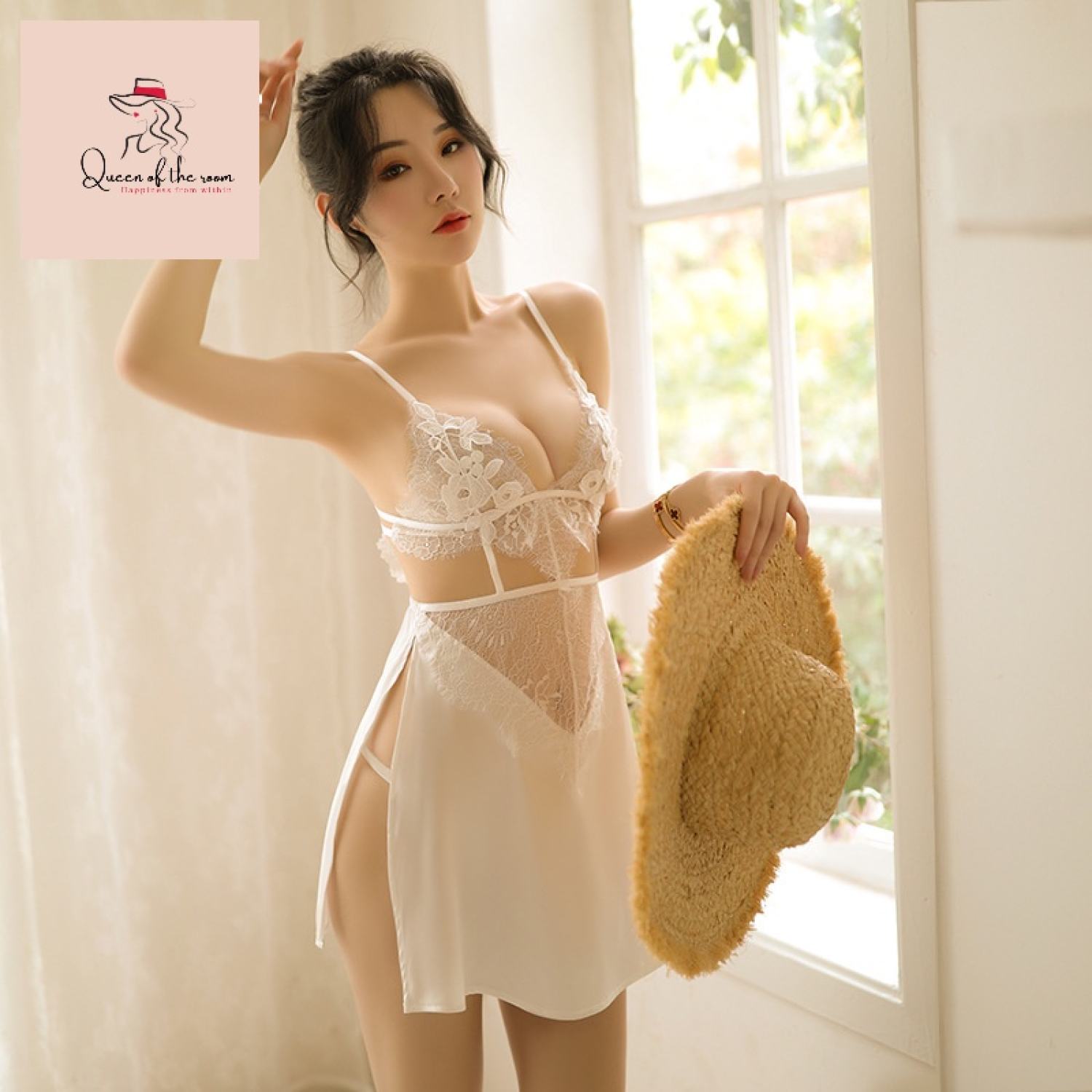 Váy ngủ lụa phối ren mềm mại sexy