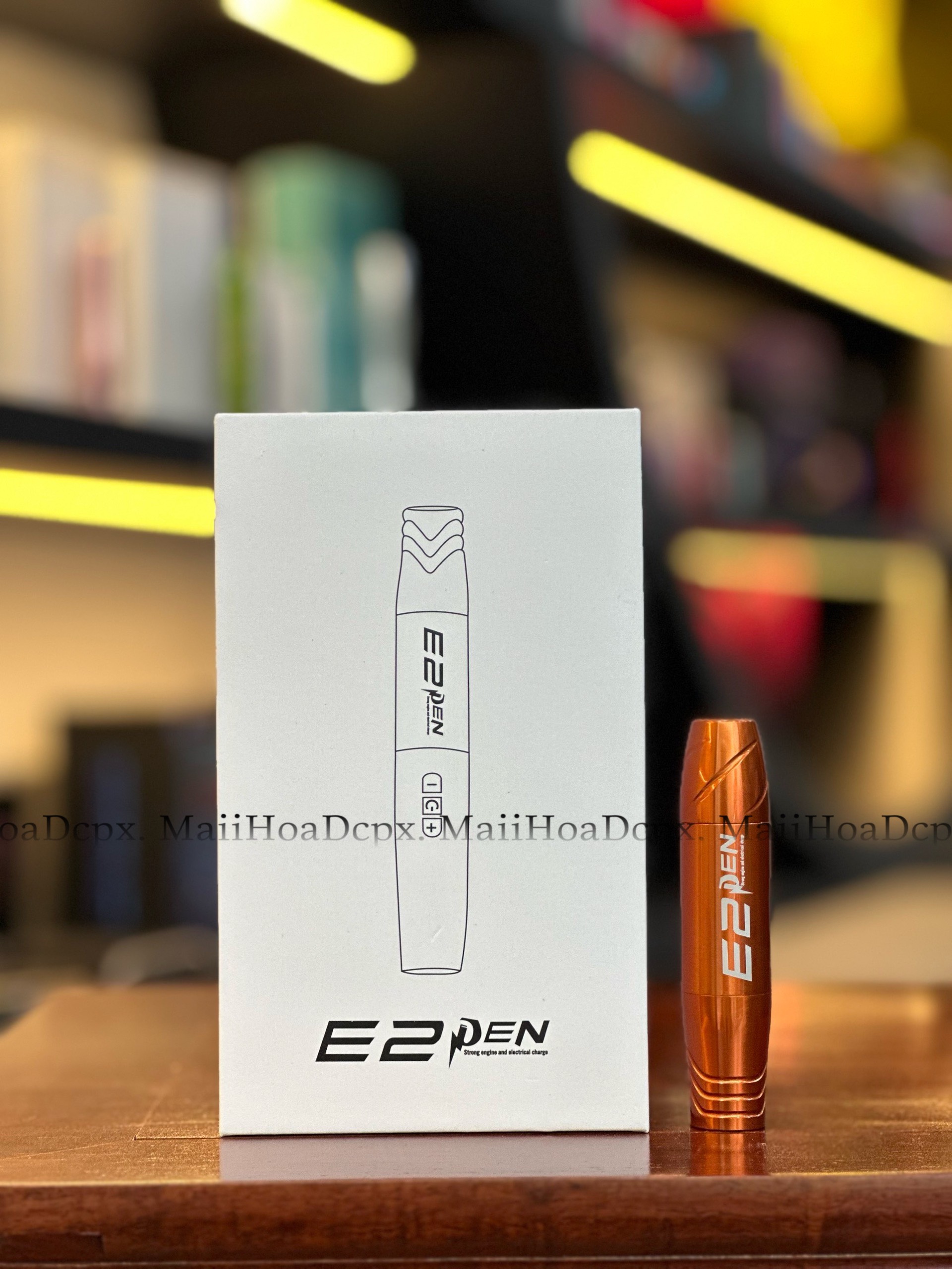 Máy Pen E2 Mini Logo Trắng Chính Hãng, Máy Pen E2 Phun Mày Môi Mí Bông Đậm, Siêu Nét