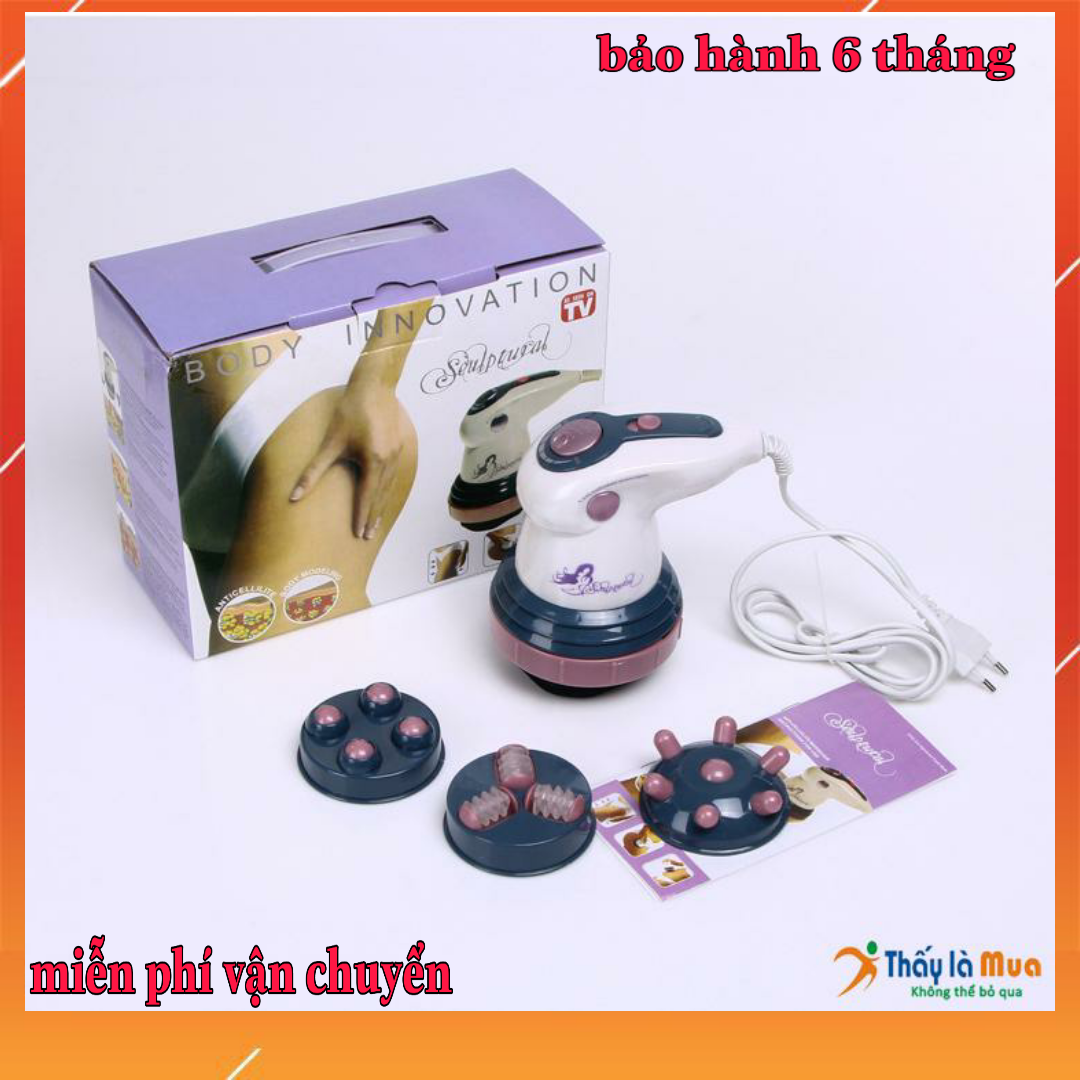 [HCM]Máy massage cầm tay Body Innovation - 4 đầu massage 6 cường độ chế độ rung lắc thư giãn giảm mỡ hiệu quả - Matxa quý bà Đánh tan mỡ bụng