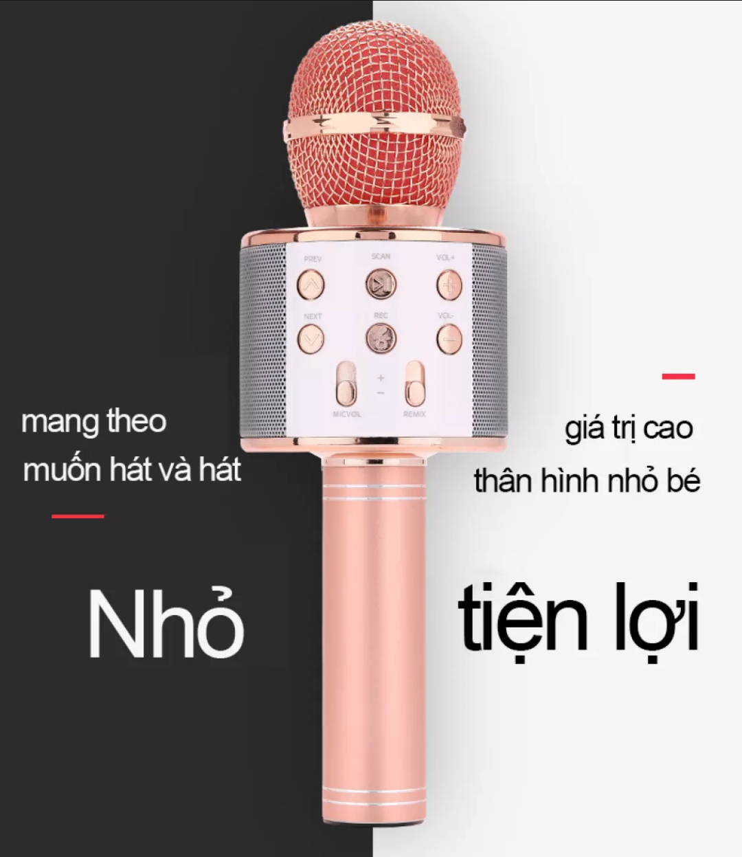 Micro Karaoke Bluetooth Micro Không Dây Bản Nâng Cấp Mới Chip Khỏe Pin Trâu Hát Siêu Hay Hỗ Trợ Mọi Dòng Điện Thoại, Mic Karaoke Mic Hát Bluetooth