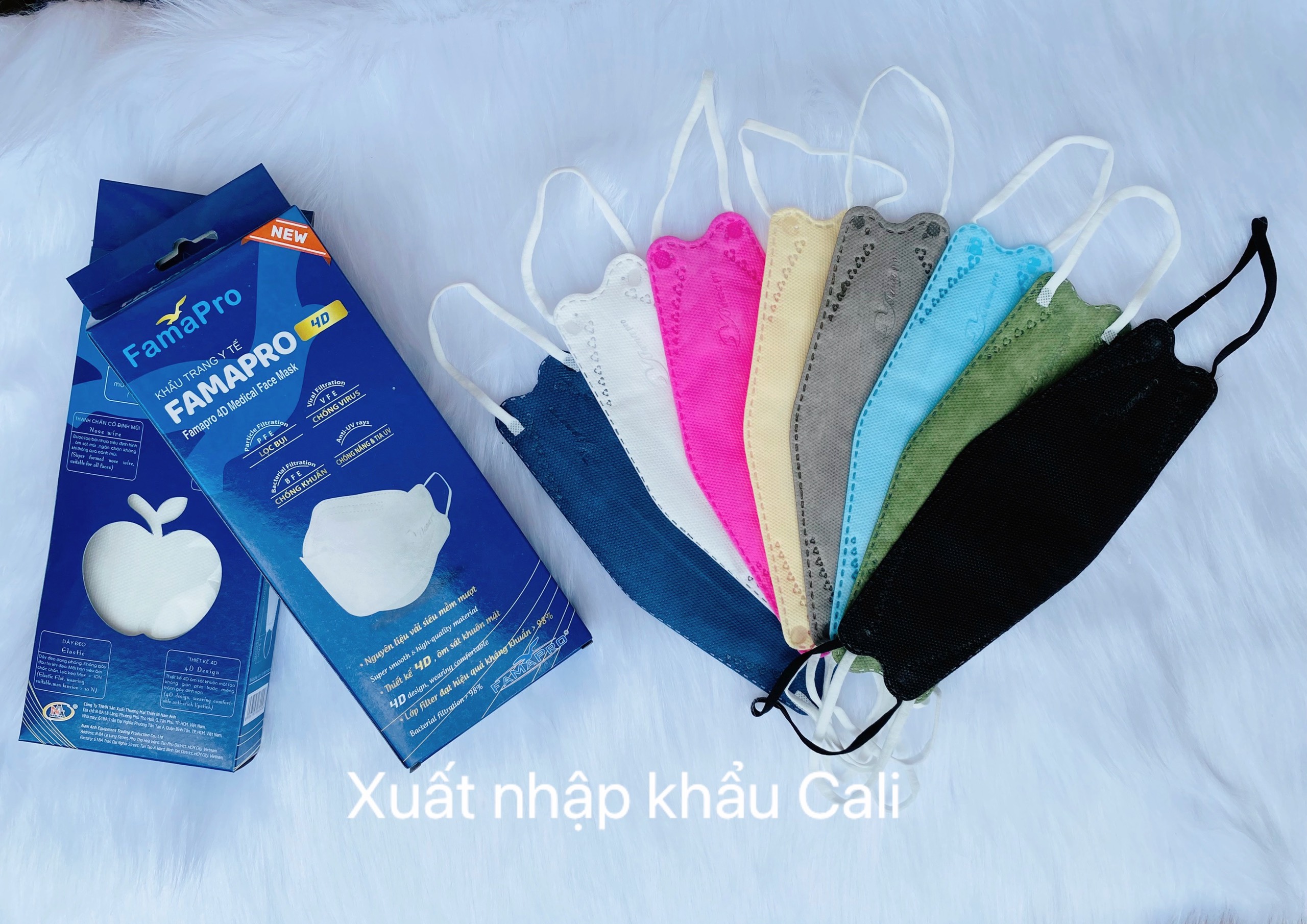 10 CÁI KHẨU TRANG FAMAPRO 4D CAO CẤP KHÁNG KHUẨN (1HỘP)/khẩu trang Nam Anh/khẩu trang KF94 Tết