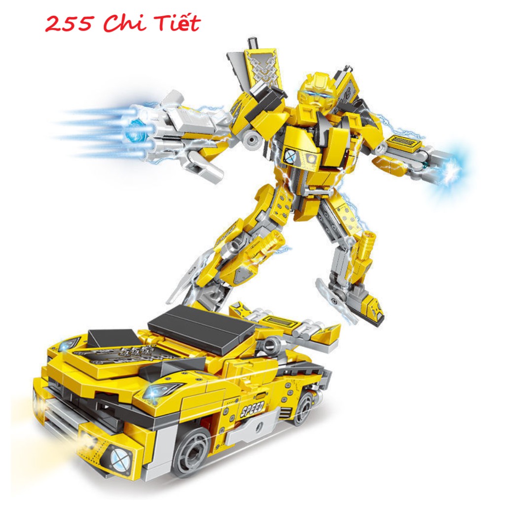 [Hoàn Tiền 10%][255 Chi Tiết] Bộ Đồ Chơi Lắp Ghép Xếp Hình Tranformer BUMBLEBEE, Marvel Iron Men Người Sắt, Oto Biến Hình