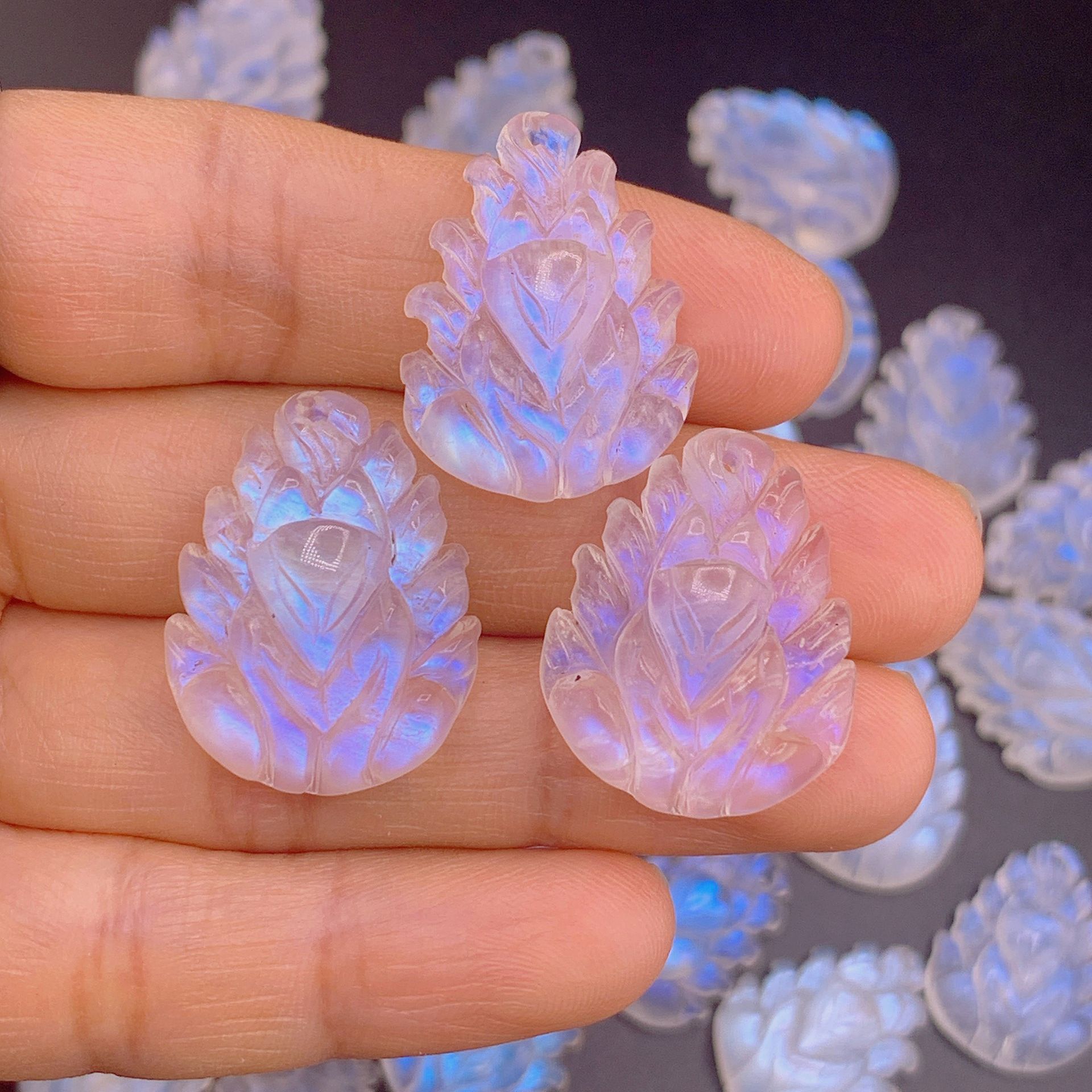 Mặt hồ ly chúa đá moonstone đá mặt trăng ánh lửa siêu xinh , mặt hồ ly chúa mẫu mới