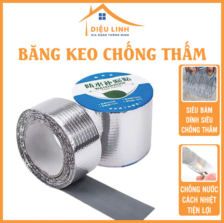 Băng Keo Chống Thấm Băng Keo Siêu Dính Đa Năng Cuộn 5m Bản To, Keo Dán Chống Thấm, Chống Dột, Chống Nhiệt Cho Tường, Trần Nhà, Ống Nước Tramanhshop