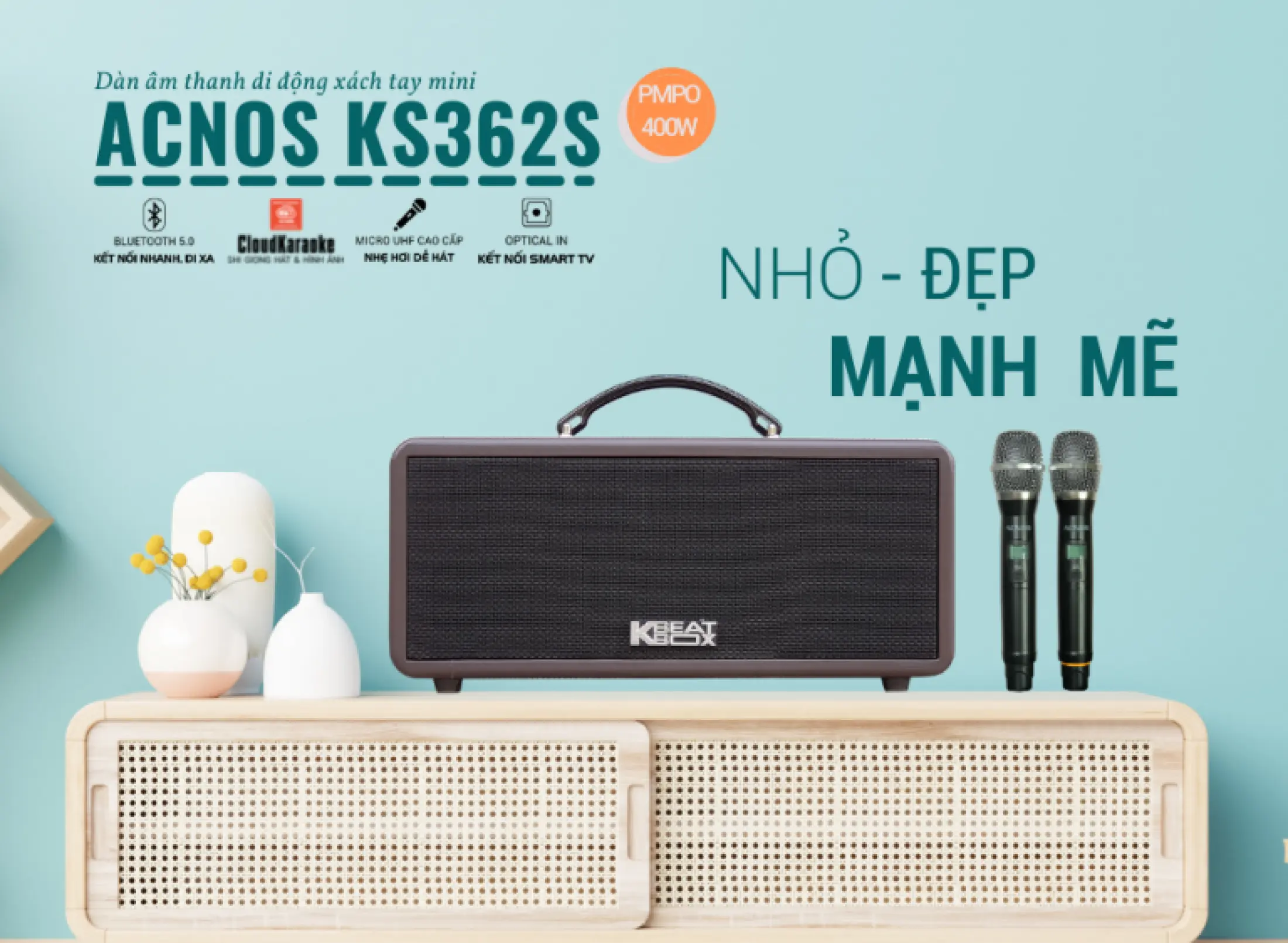 Dàn Karaoke di động Acnos KBeatbox KS362S - Hàng chính hãng - Công Ty Thiên