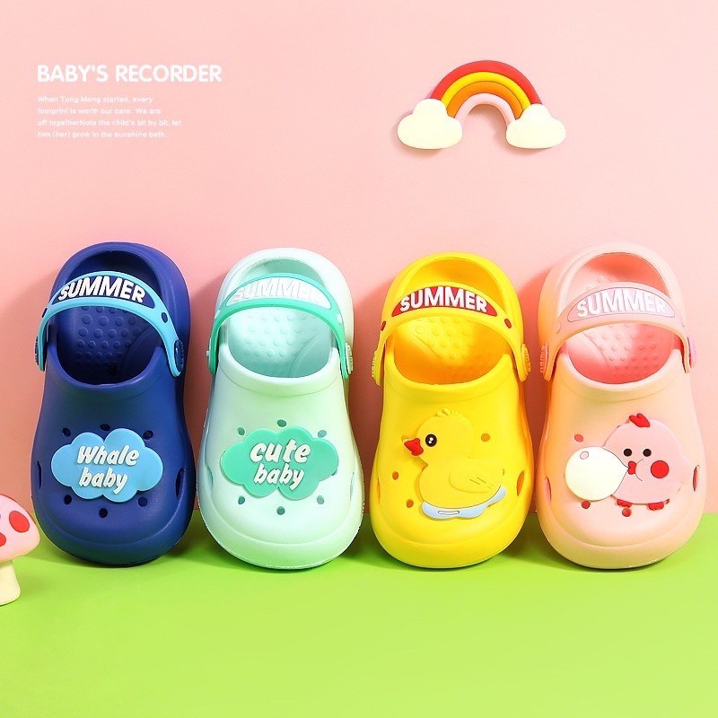 Dép sục trẻ em cho bé trai bé gái từ 1-6 tuổi [BAYBY CUTE] hình thú ngộ nghĩnh đi siêu êm chân năng động