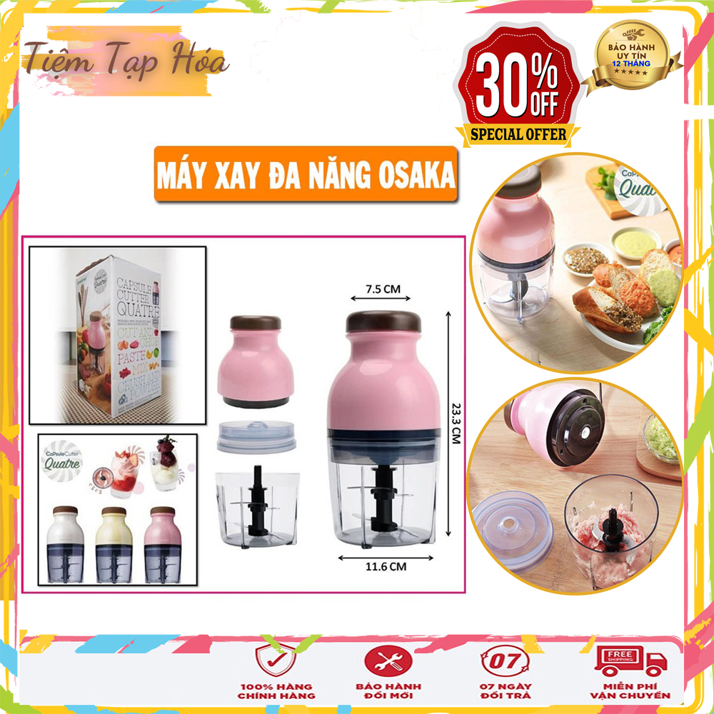 Máy xay sinh tố, máy xay thịt, xay đa, xay thực phẩm osaka, nắp nâu bảo hành 12 tháng