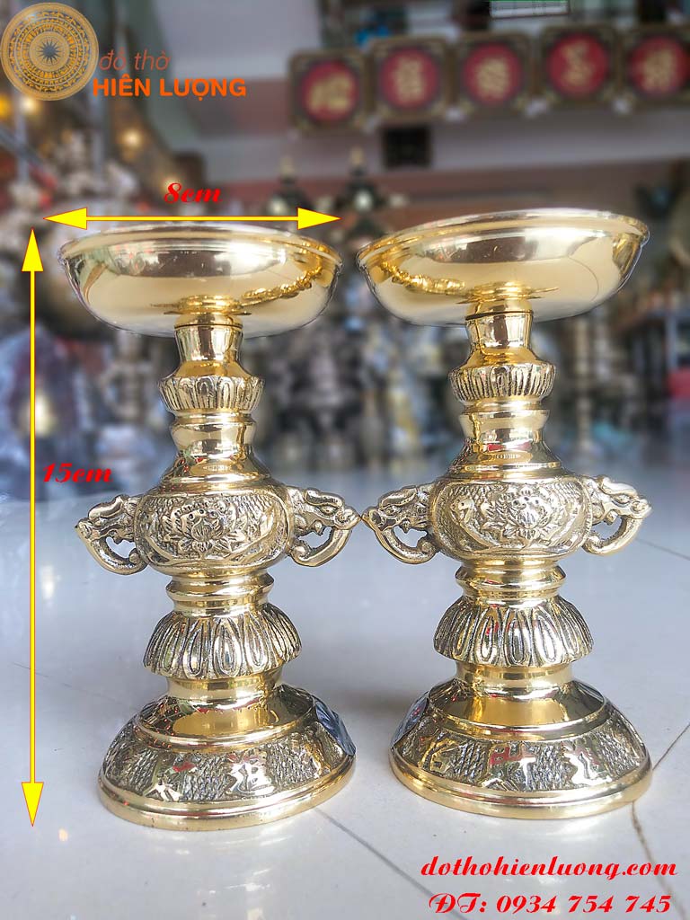 Chân cắm nến có tay cầm cao 15cm