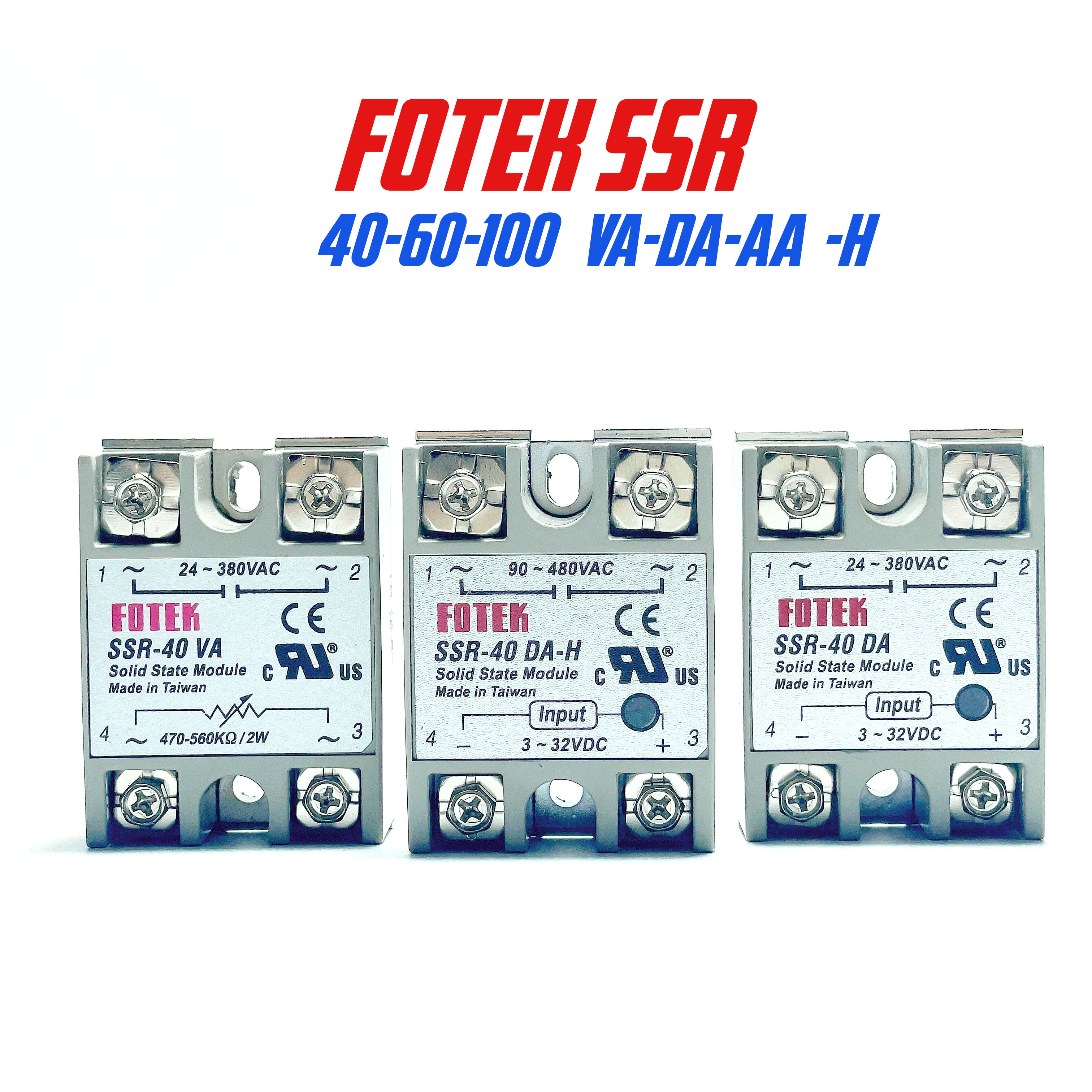 Rơ le Bán Dẫn Fotek Solid SSR 40/50/60/100 DA,DA-H,VA-H,AA-H (Hàng Loại Tốt)