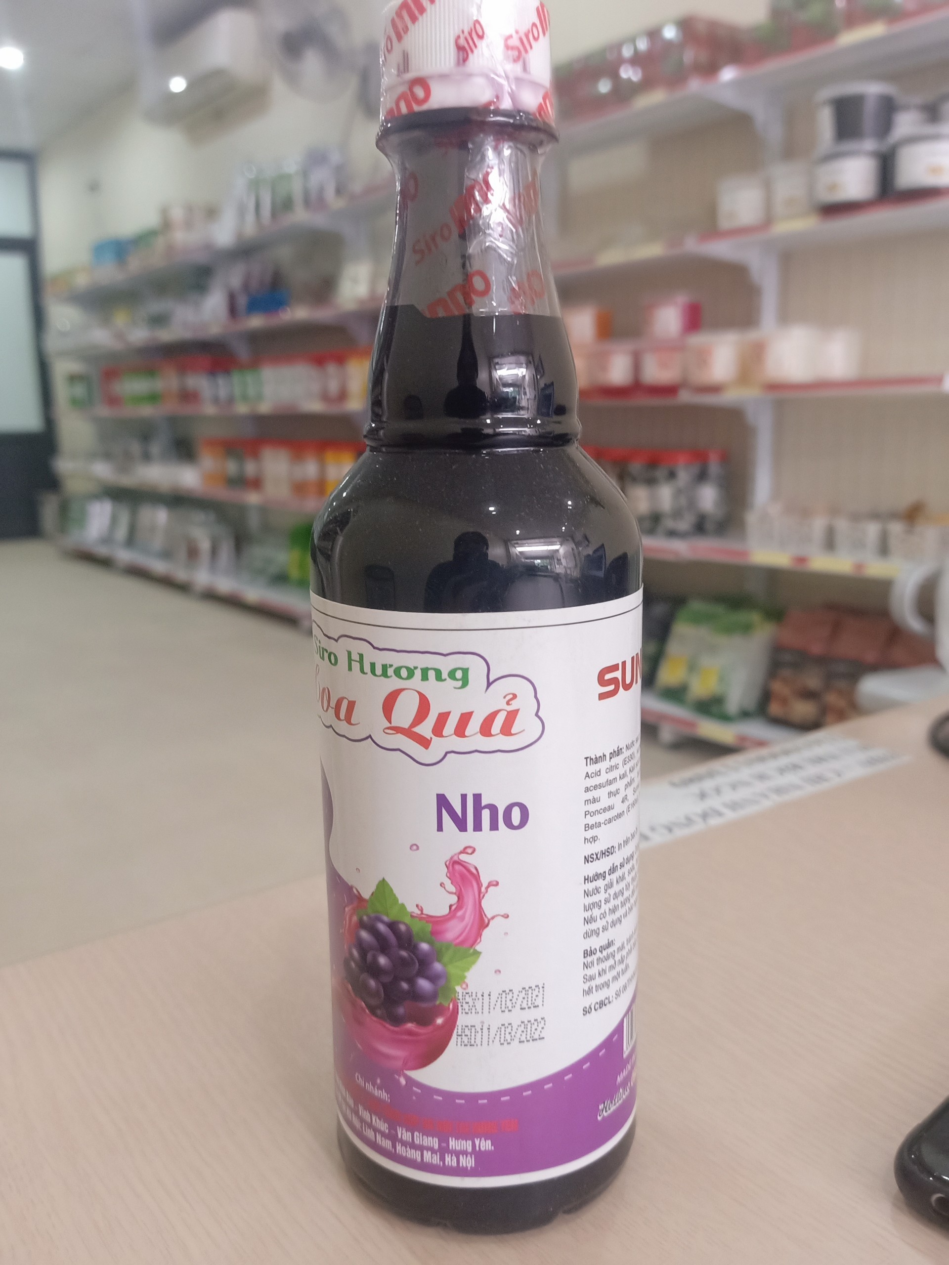 Siro hoa quả 600ml vị Nho