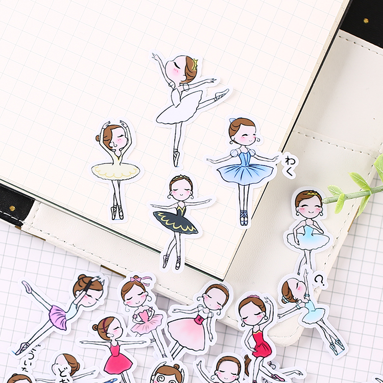 Set sticker cô gái ba lê dễ thương