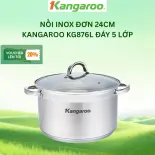 Nồi inox đơn 20cm Kangaroo KG876S - Đáy 5 lớp - Hàng chính hãng