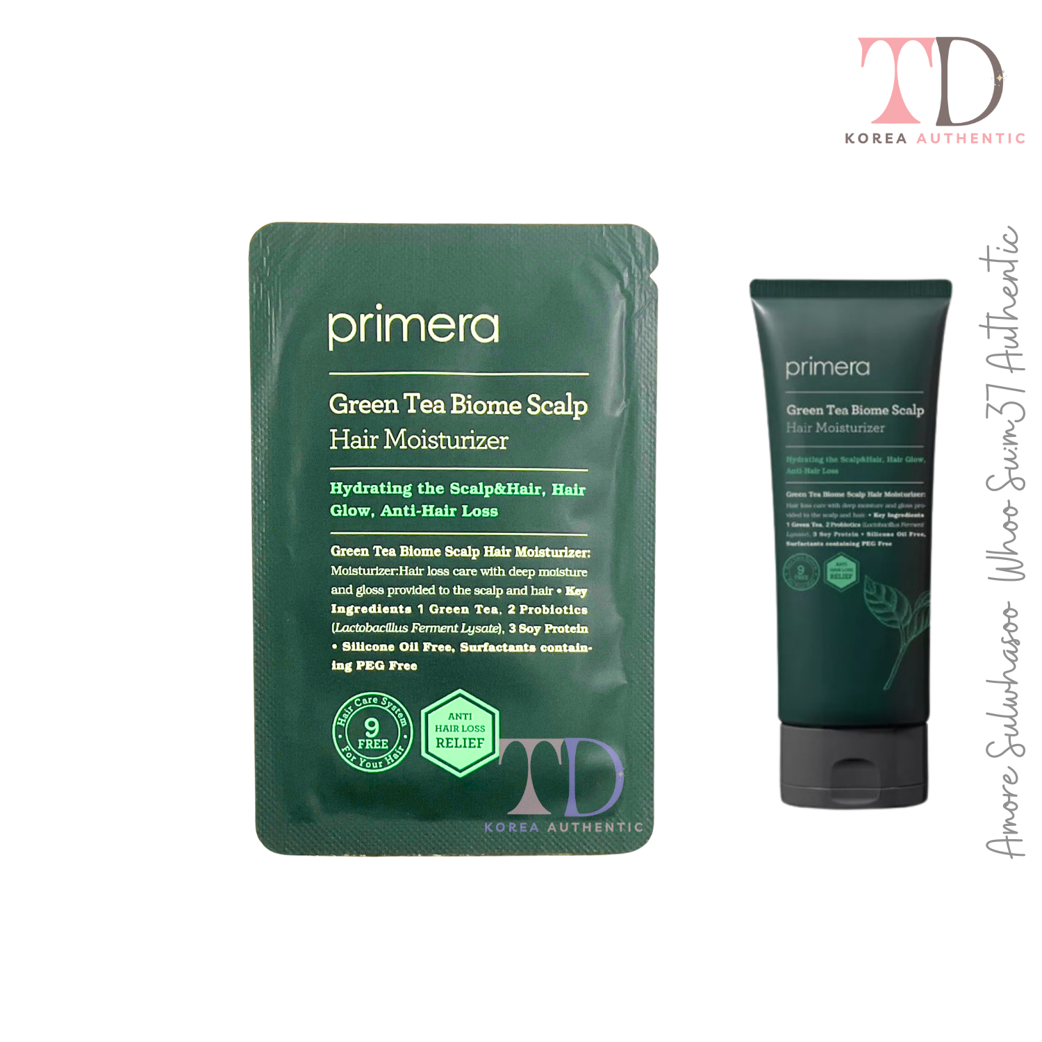 Kem dưỡng tóc trà xanh PRIMERA Greentea Biome Scalp Hair Moisturizer 4ml