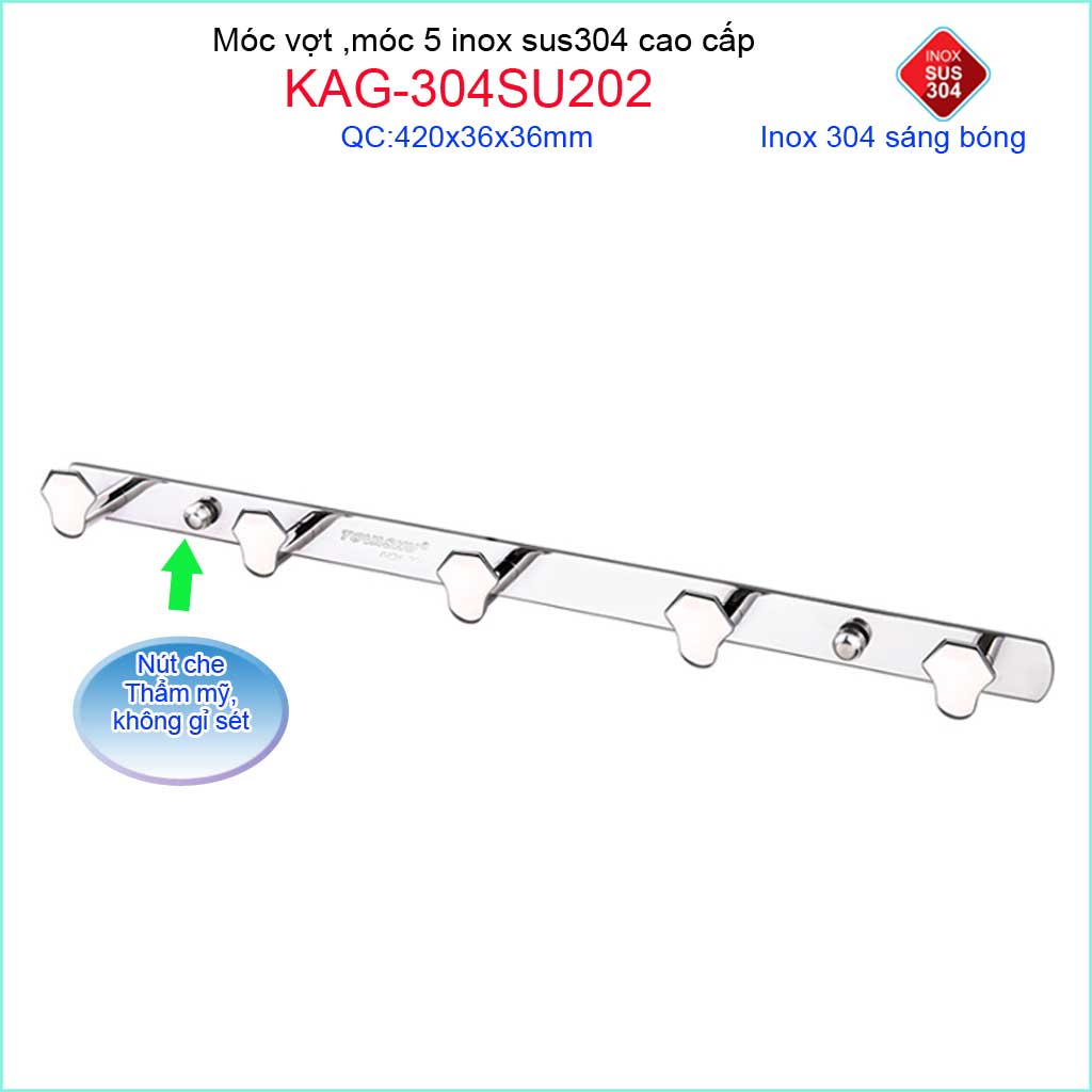 Móc treo áo tovashu kag-304su202 móc quạt 5 móc inox hộp cao cấp sus304 nhật bản