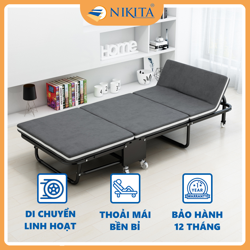 Giường ngủ thông minh kiêm ghế sofa, có bánh xe, nệm mút tự nhiên - chính hãng NIKITA