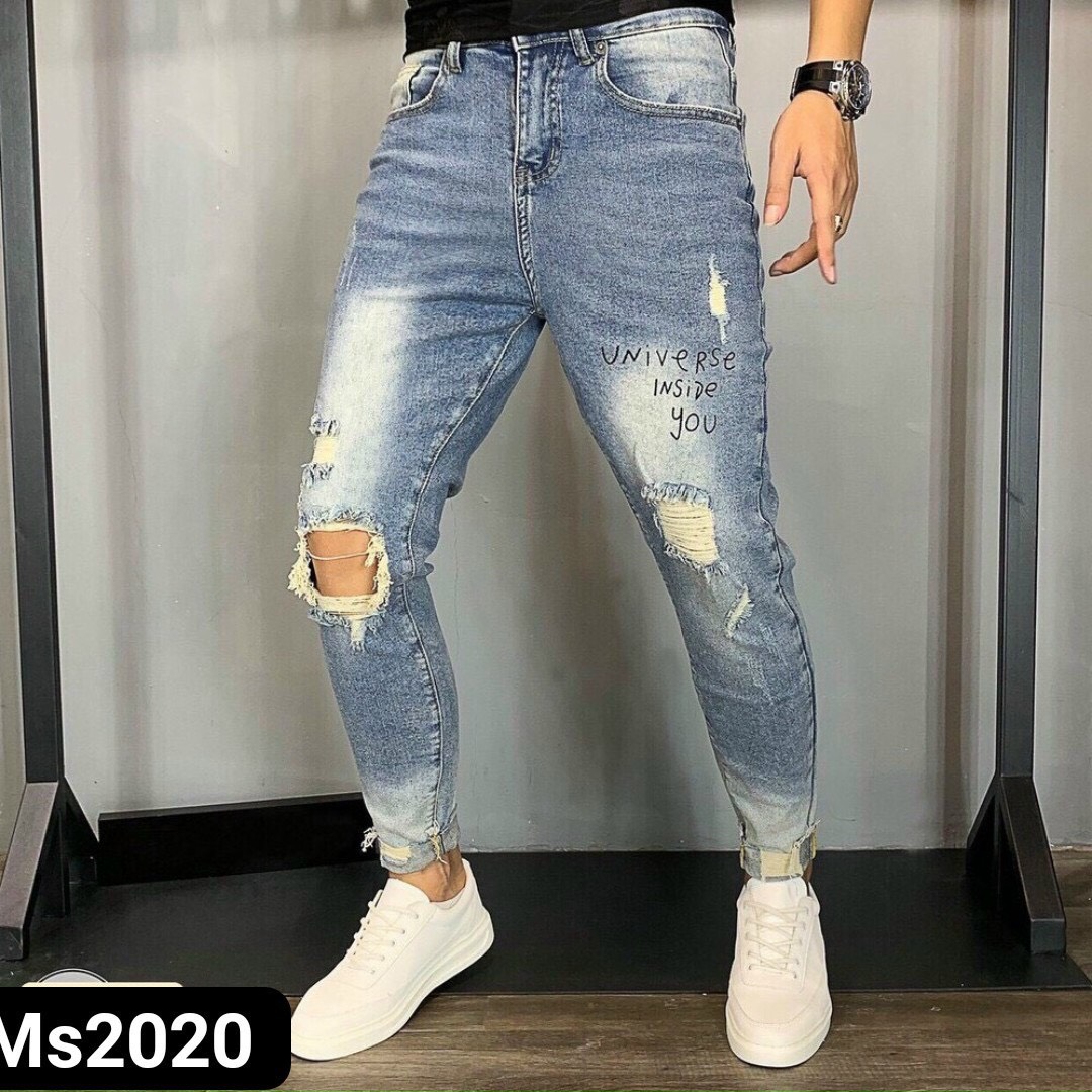 Quần jeans nam xước phong cách hàn quốc cực kì hot