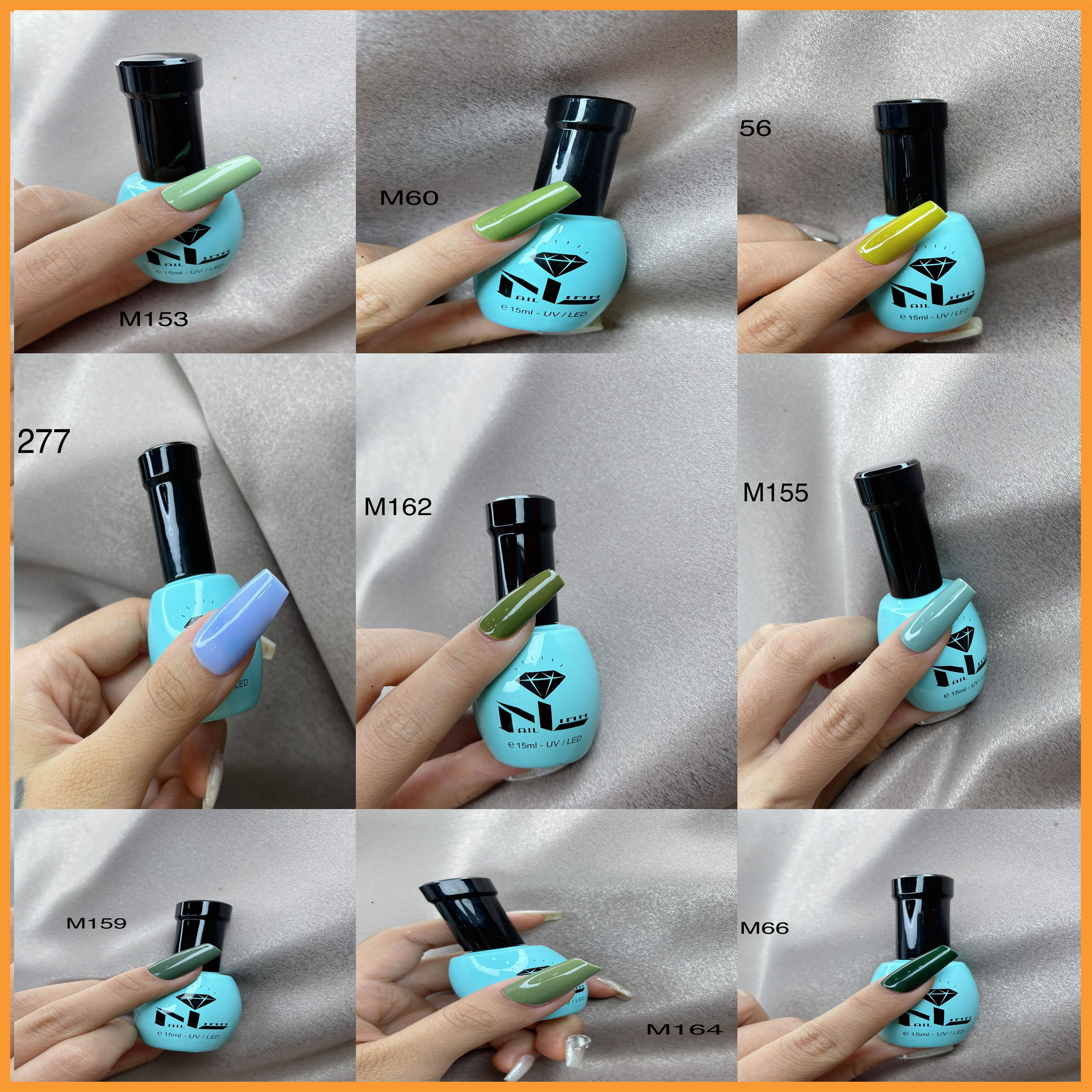 Sơn gel NL mẫu mới chai tròn chắc chắn  dùng máy hơ tone màu xanh dương xanh coban xanh các loại  chai 15ml