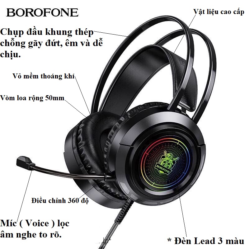 Tai nghe chụp tai có dây chính hãng, Tai nghe chơi game có micro cho game thủ và học online dùng cho máy tính và điện thoại