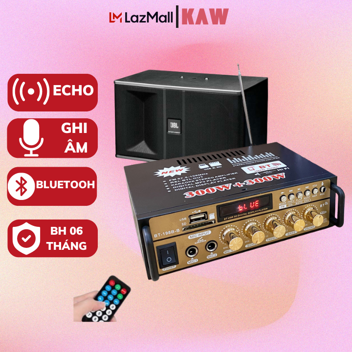 Âmly karaoke, Amly Mini Bluetooth KAW-KL 600 Công Suất 2 Kênh 600W, Vang cơ Tự Động Lọc Nhiễu Và Tạp Âm, Âm Thanh Chuyên Nghiệp, Công Nghệ Hiện Đại Tiện Lợi