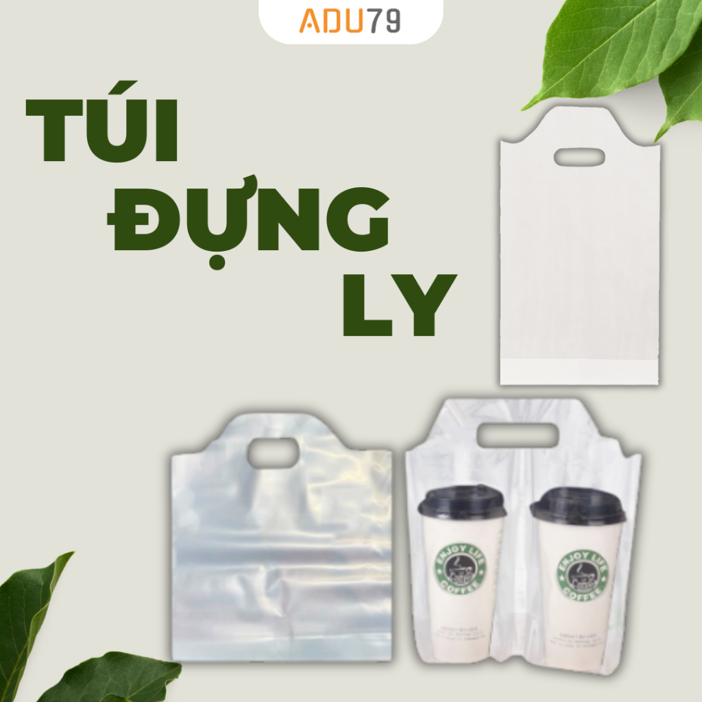 Túi Đựng Ly Cafe, Trà Sữa, Túi Đựng 1 Ly, 2 Ly Chất Liệu PE Nguyên Sinh - ADU79
