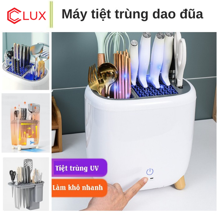 Máy Sấy Khử Trùng Dao Đũa Nhà Bếp diệt khuẩn bằng tia UV diệt 99,9% vi khuẩn, Kệ Đựng Dao Đũa Nhà Bếp sấy khô, khử mùi an toàn cho sức khỏe gia đình,giá cắm đũa thìa nhà bếp, ống cắm dao đũa thìa, ống đựng đũa