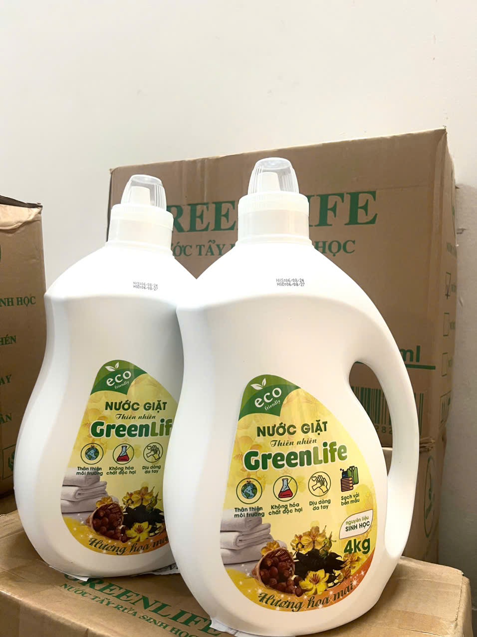 Nước giặt nguyên liệu sinh học Greenlife can 4l hoàn toàn từ nhiên nhiên - Sencharm