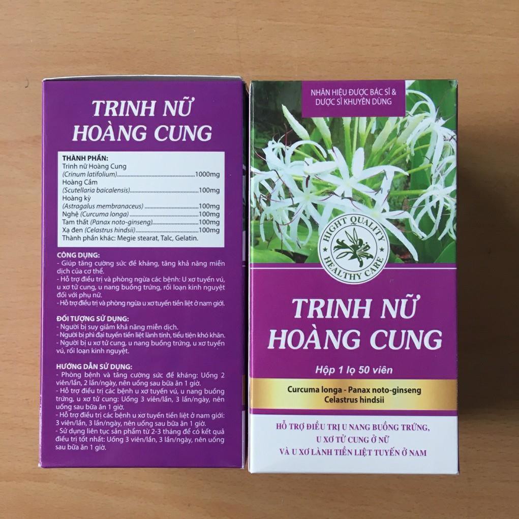 ComBo 10 Lọ Trinh Nữ Hoàng Cung – Hỗ trợ u xơ tử cung, u nang buồng trứng, u xơ tuyến tiền liệt lọ 50 viên(Tím)