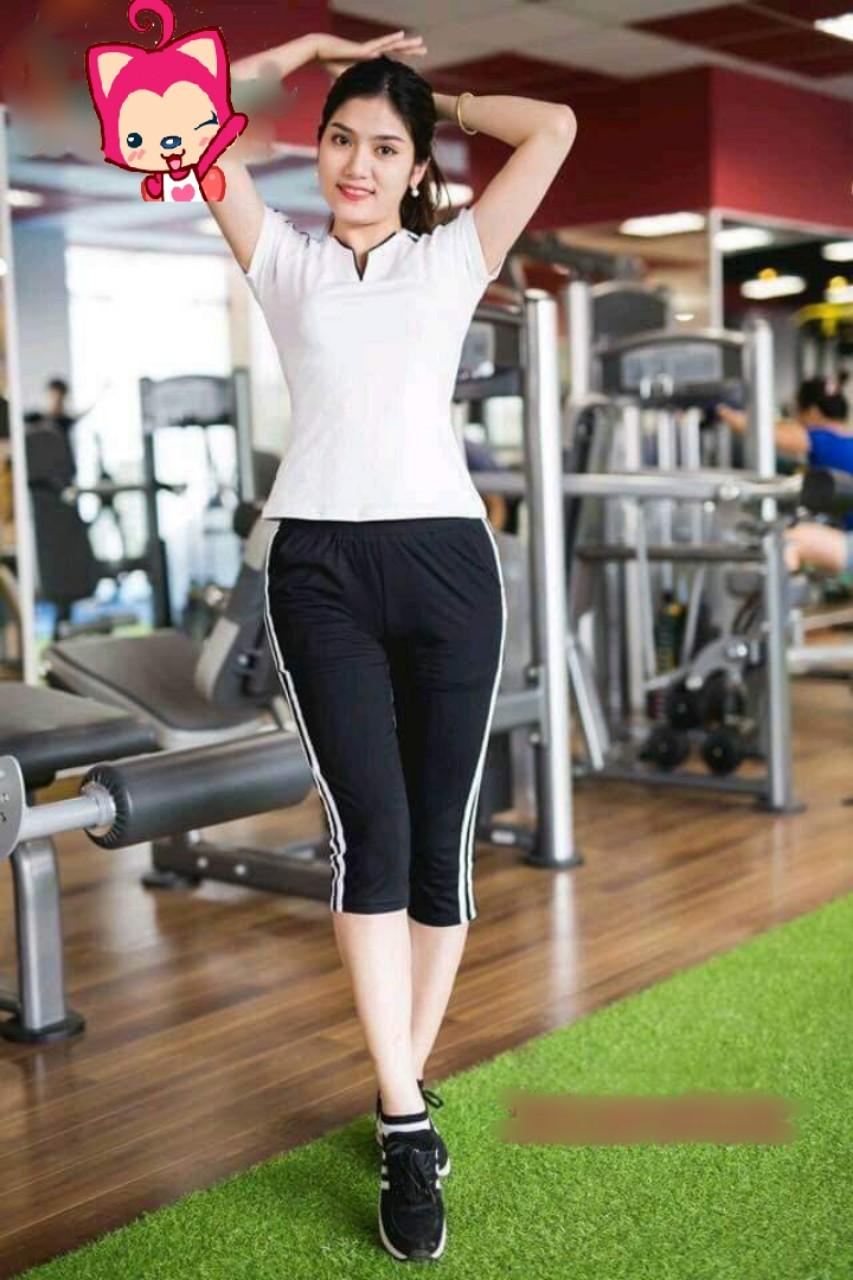 Bộ quần áo thể thao lửng nữ thun đẹp có size XXL