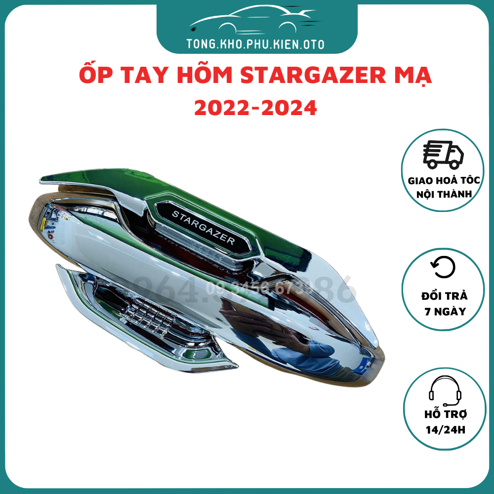 Ốp tay nắm, hõm cửa xe Hyundai Stargazer đời 2022- 2024 Mẫu mạ crom cao cấp