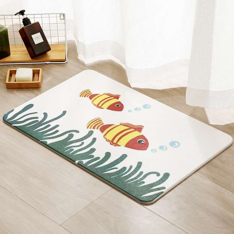 Thảm cứng siêu thấm Nhật Bản Size to 60x39x0.9 cm - Thảm đá siêu thấm Nhật Bản Diatomite siêu thấm cỡ lớn Moiss MS-60CM - Thảm cứng siêu thấm dùng cho phòng khách nhà tắm nhà bếp hút nước cực nhanh- Hàng nhập khẩu