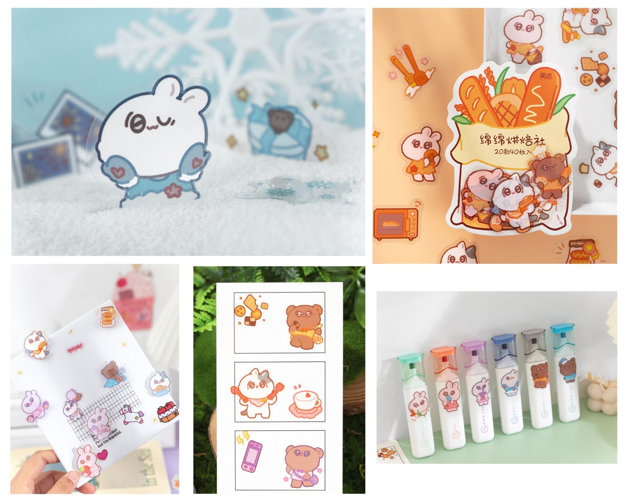 CÓ SẴN - Set 20 Sticker dán trang trí xinh xắn dễ thương 4*4cm - Phụ Kiện Trang Trí 247