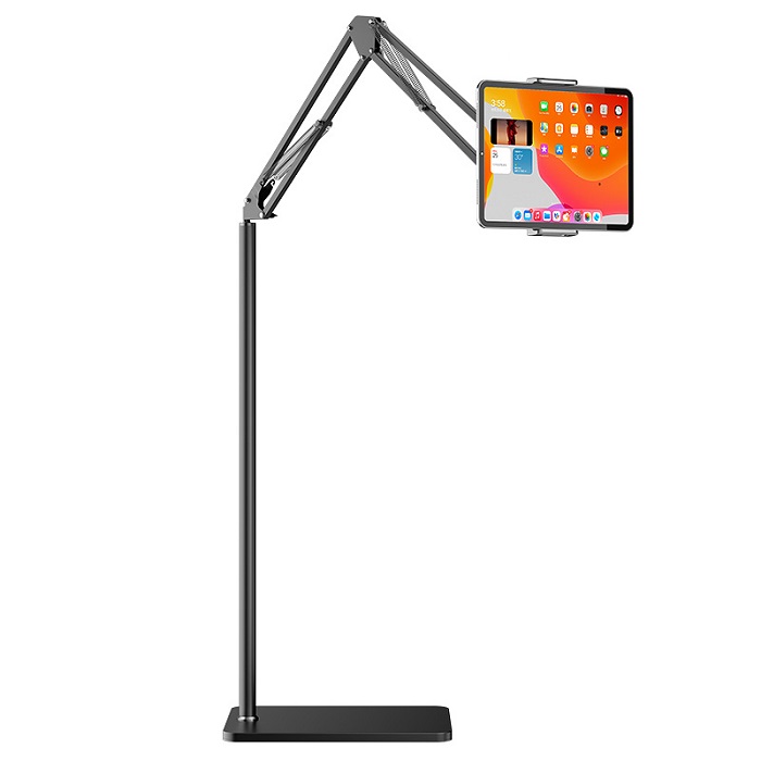 Giá đỡ ipad, điện thoại chân đứng nhôm nguyên khối cao 135cm xoay 360 quay video, Gậy live stream chống rung, đế chống trượt chắc chắn xem phim, đọc báo chống mõi gấp gọn